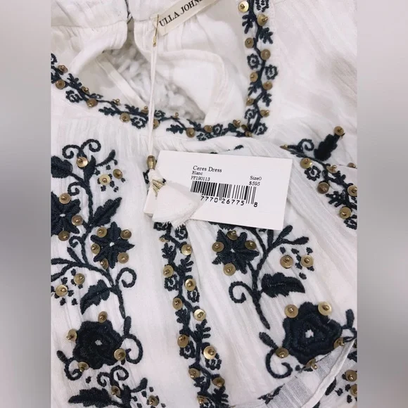 NWT $595 Ulla Johnson Ceres Embellished Floral Dress - Picture 10 of 10